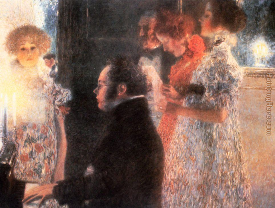 Schubert at the Piano painting - Gustav Klimt Schubert at the Piano art painting